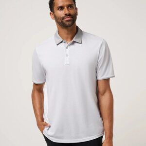 NWT Travis Mathew ALL DAY SOCIAL CLUB golf polo shirt white MEDIUM travismathew